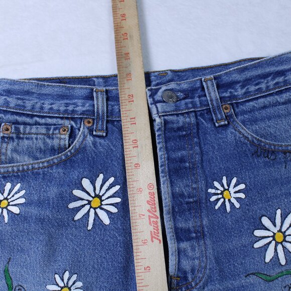 Levi's Customized Skirt Daisy Painted Jeans - Picture 9 of 10